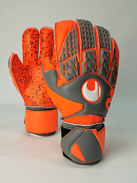 Воротарські рукавиці SUPERGRIP ROLLFINGER PROF (dark grey mélange/fluo red) - #1